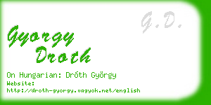 gyorgy droth business card